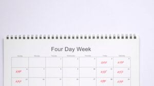 calendar showing a four day week